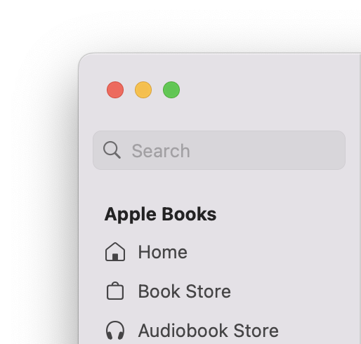 Books sidebar in Sequoia