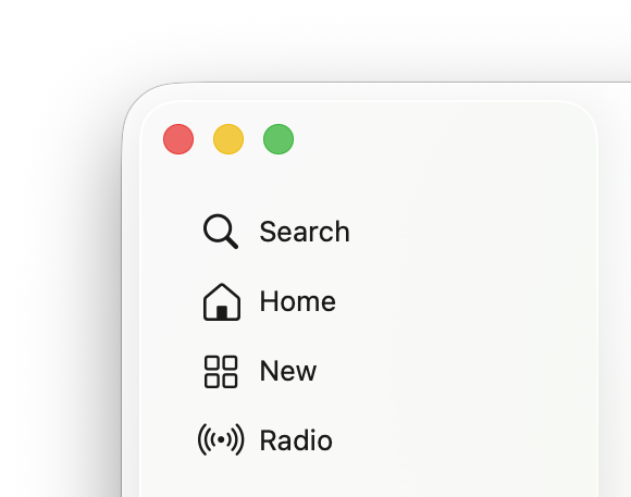 Music sidebar in Tahoe
