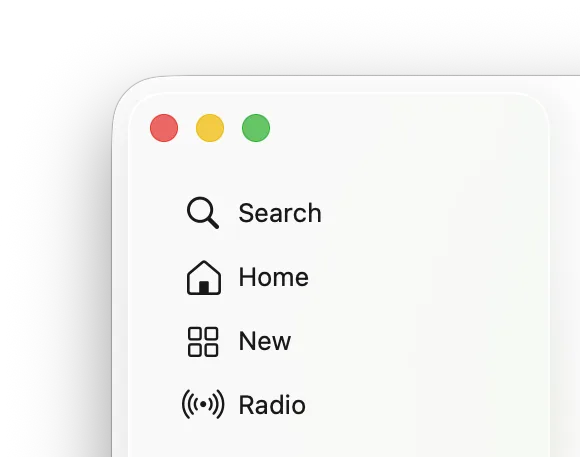 Music sidebar in Tahoe